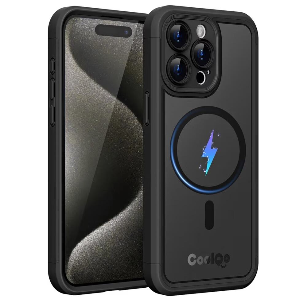 COOLQO Magnetic for iPhone 15 Pro Max Case, Dual Layer Matte Scratch-Resistant,